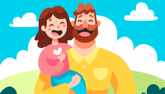 父亲抱着女儿设计父亲节矢量素材(AI/EPS)