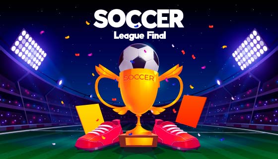 足球球鞋奖杯和足球场矢量素材(AI/EPS)