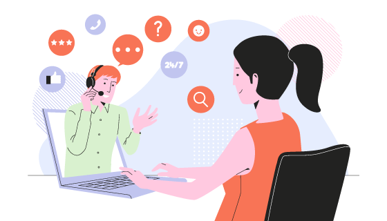 扁平风格在线客服矢量素材(AI/EPS)