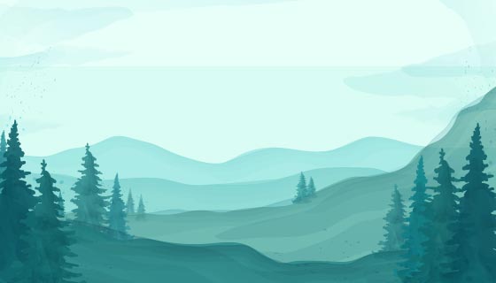 山川自然景色背景矢量素材(AI/EPS)