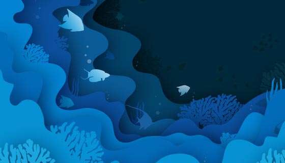 蓝色层叠的世界海洋日矢量素材(AI/EPS)
