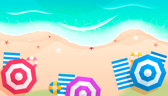 俯视夏季海滩景色矢量素材(AI/EPS)