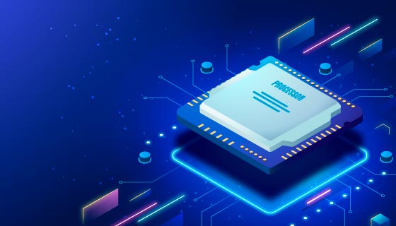 蓝色芯片科技背景矢量素材(AI/EPS)