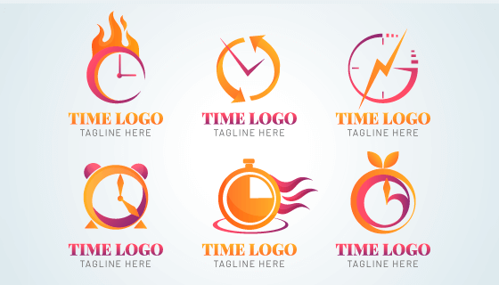 六个时间类logo矢量素材(AI/EPS/PNG)