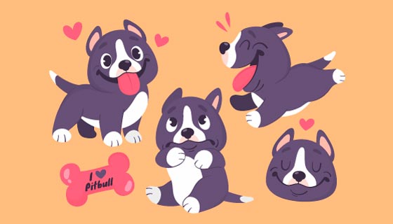 卡通风格的斗牛犬矢量素材(AI/EPS/PNG)