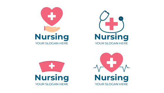 四个扁平风格的医疗类logo矢量素材(AI/EPS/PNG)