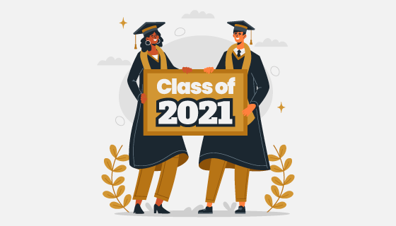 2021大学毕业典礼矢量素材(AI/EPS)