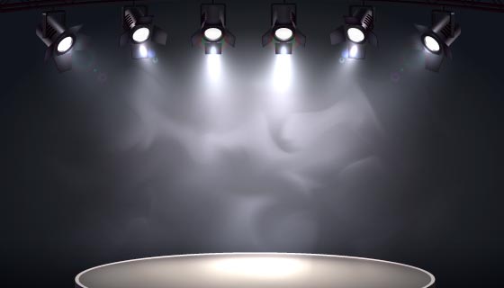 聚光灯和圆形舞台矢量素材(EPS)