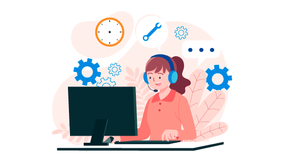 热情的女子在线客服插画矢量素材(AI/EPS)