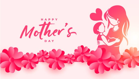 母子活动设计母亲节矢量素材(EPS)