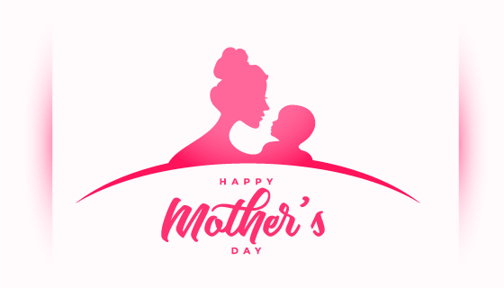 母子轮廓设计母亲节矢量素材(EPS)