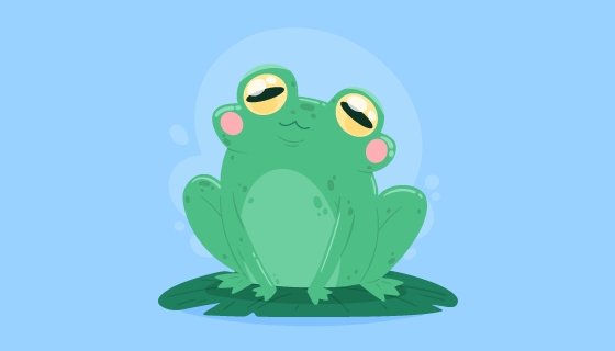 眯着眼睛的青蛙矢量素材(AI/EPS)