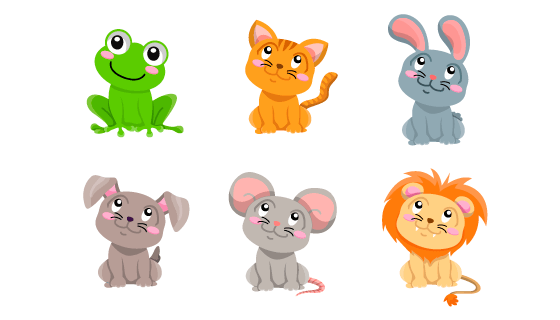 微微仰头的动物矢量素材(EPS/PNG)