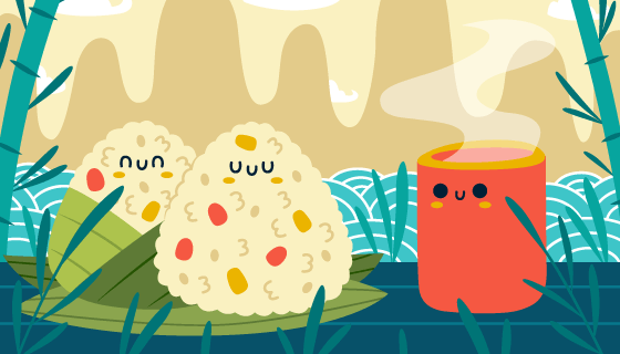 美味可爱的粽子矢量素材(AI/EPS)