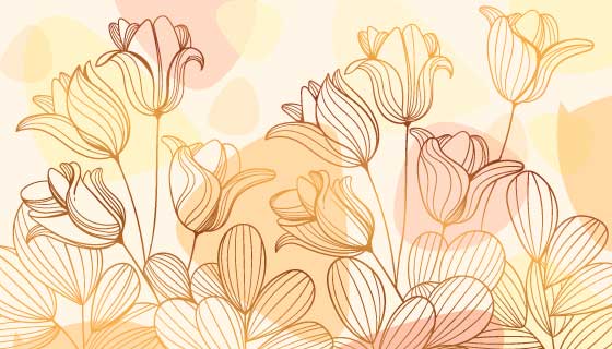 渐变的金色花朵矢量素材(AI/EPS)