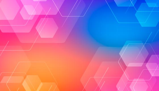 渐变多彩的六边形背景矢量素材(AI/EPS)