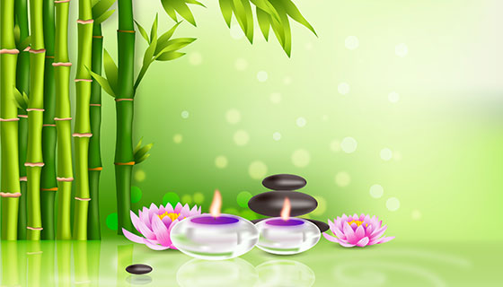 绿色梦幻水疗背景矢量素材(EPS/AI)