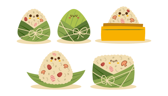 可爱的端午节粽子矢量素材(AI/EPS/PNG)