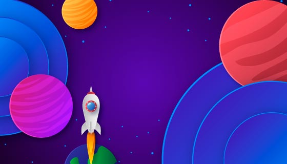 多彩卡通的银河太空背景矢量素材(AI/EPS)