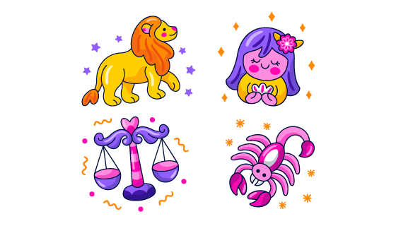 创意星座贴纸矢量素材(AI/EPS/PNG)