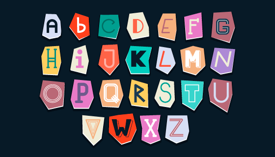 创意英文字母卡片矢量素材(AI/EPS)