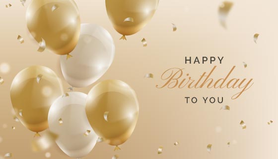 逼真的气球设计生日快乐背景矢量素材(AI/EPS)