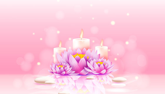 粉色梦幻水疗背景矢量素材(EPS/AI)