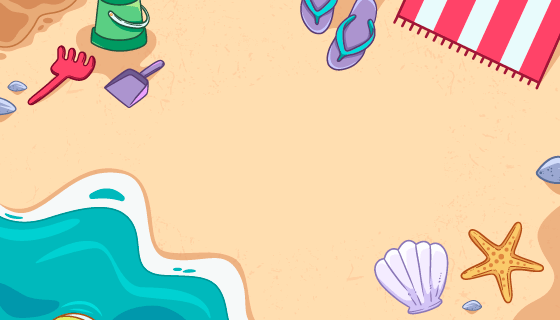 手绘夏季海滩背景矢量素材(AI/EPS)