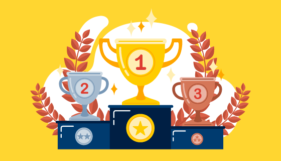 金银铜奖杯矢量素材(EPS)