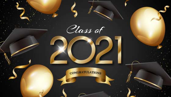 气球和学士帽设计毕业背景矢量素材(AI/EPS)