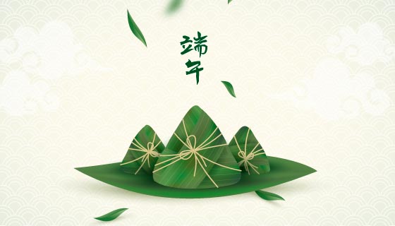 逼真的端午节粽子背景矢量素材(AI/EPS)