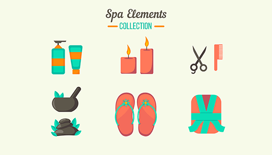 6个水疗温泉元素矢量素材(EPS/AI)