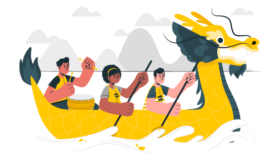 端午节划龙舟插画矢量素材(AI/EPS)