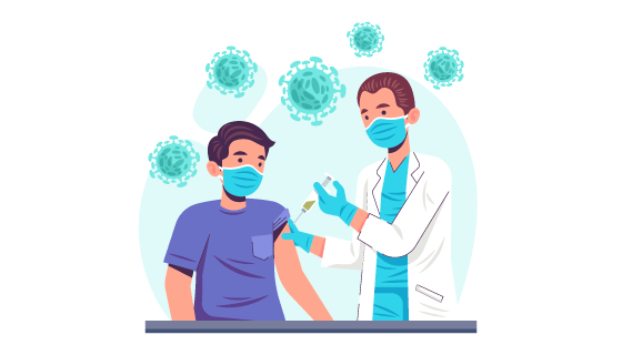 正在注射新冠疫苗的人矢量素材(AI/EPS)