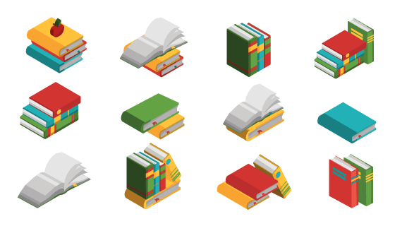 各种各样的图书图标矢量素材(EPS/PNG)