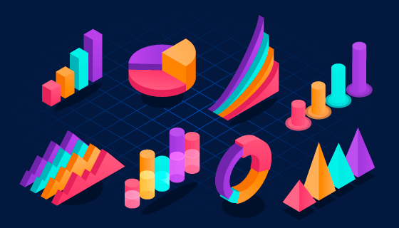 3D立体风格图表矢量素材(AI/EPS)