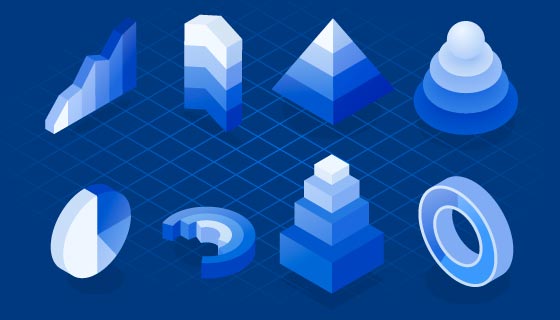 3D立体风格图表矢量素材(AI/EPS)