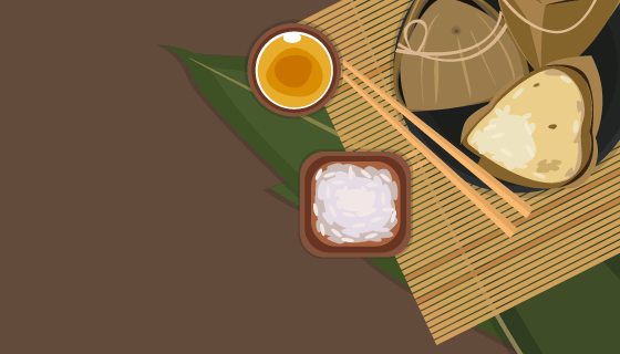 扁平风格端午节粽子背景矢量素材(AI/EPS)