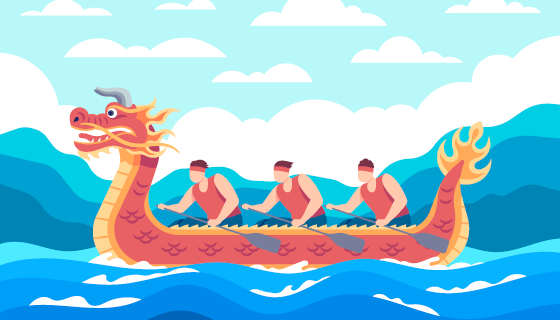 端午节龙舟比赛矢量素材(AI/EPS)