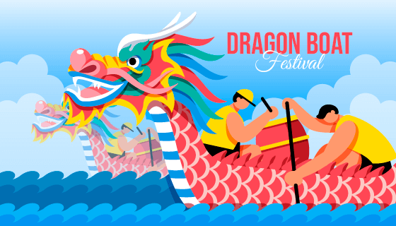 端午节龙舟比赛矢量素材(AI/EPS)