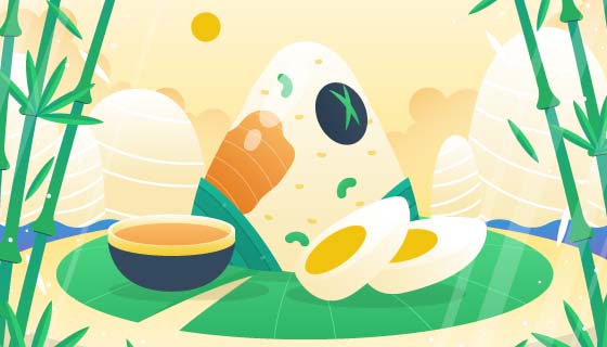 美味的端午节粽子背景矢量素材(AI/EPS)