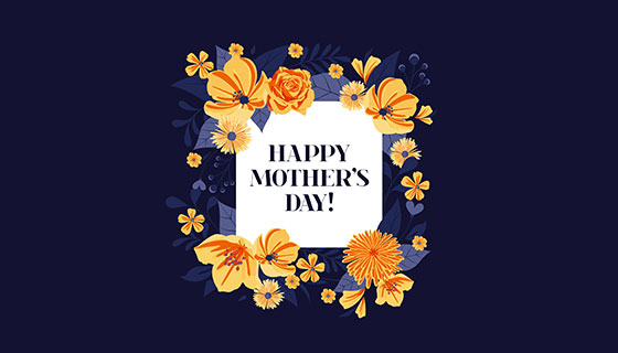 多彩的花卉母亲节背景矢量素材(EPS/AI)