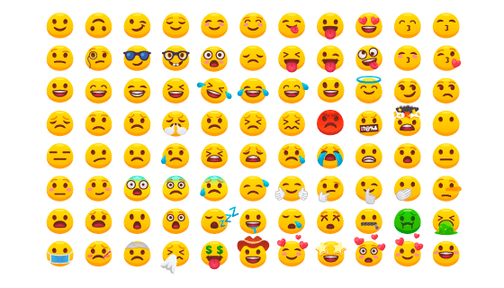 88个黄色卡通表情集合矢量素材(EPS/PNG)