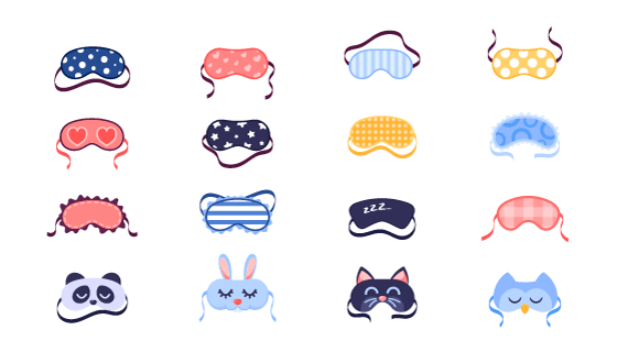 16个可爱的眼罩矢量素材(EPS/PNG)