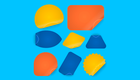 八个逼真的贴纸矢量素材(AI/EPS)