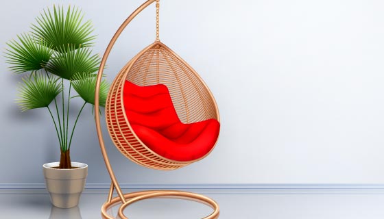 逼真的室内吊椅矢量素材(EPS)