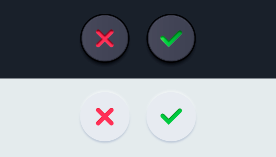 逼真的对勾和叉叉按钮矢量素材(AI/EPS)