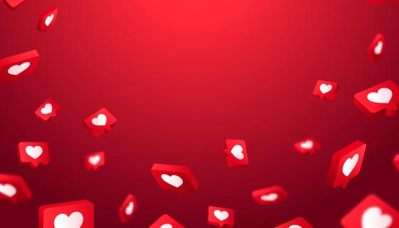 爱心飞舞的背景/壁纸矢量素材(AI/EPS)