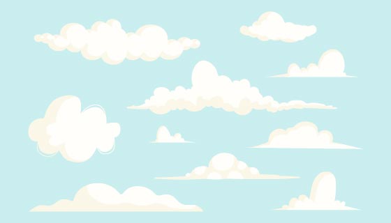 卡通风格的白云矢量素材(AI/EPS)