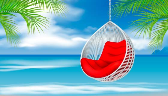 海滩上的吊椅矢量素材(EPS)